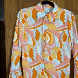 Rachel Zoe Abstract Blouse – Bold Statement Piece – Size Medium